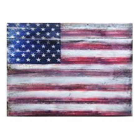 DESIGNOCRACY American Flag Art on Board Wall Decor 8509912